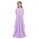 Kids Girls Halter Lace Design Chiffon Long Prom Ball Gowns childrensterritory