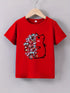 Short Sleeves Crew Neck Flower Printed T-Shirts For Girls childrensterritory