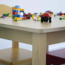 Kids Wood Table Chairs Set, White & Primary