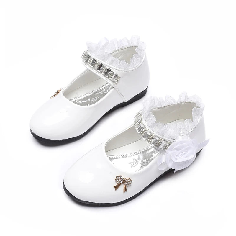 Kids Girls Elegant Beaded Princess PU Leather Sandals