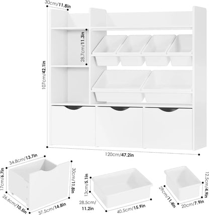 Book and Toy Storage Organizer with Invisible Wheels childrensterritory
