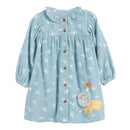 Cartoon Rabbits Embroidery Little Girls Autumn Dresses