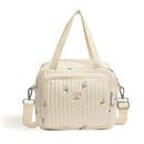 Flower and Bear Embroidery Design Baby Diaper Handbag