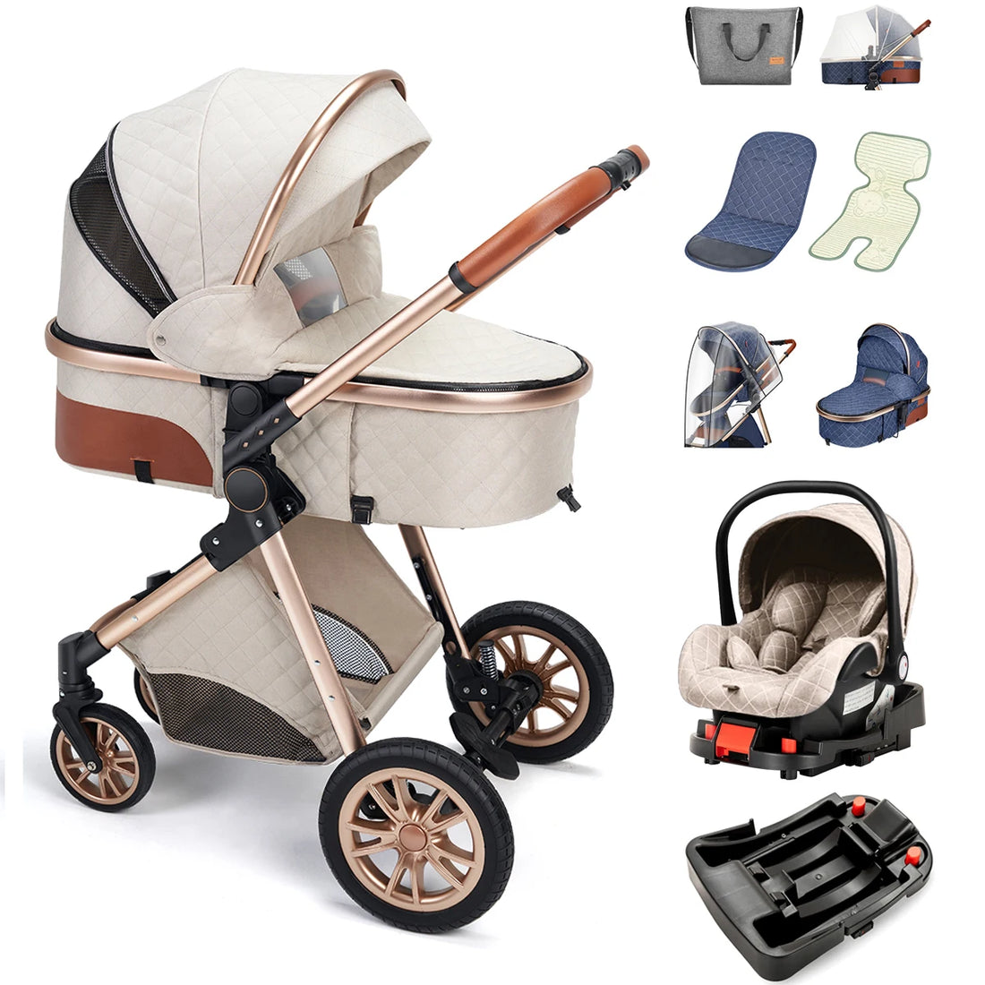 High Landscape Royal Folding 3-in-1 Baby Stroller