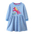 Animals Cartoon Embroidered Design Casual Dresses for Girls childrensterritory