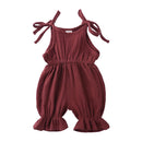 Plain Color Sling Summer Romper for Baby Girl