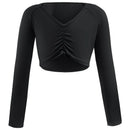 Girls' V-Neck Long Sleeves Ballet Dance Tops childrensterritory