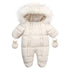 Baby Thick Warm Hooded Fleece Rompers Snowsuit childrensterritory