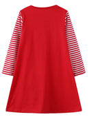 Girls' Full-Sleeve Christmas Print Dresses childrensterritory