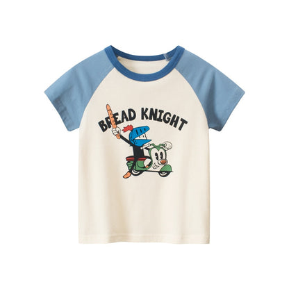 Cartoon Letter Printed Kids Boys Girls Loose Summer Cotton Top childrensterritory