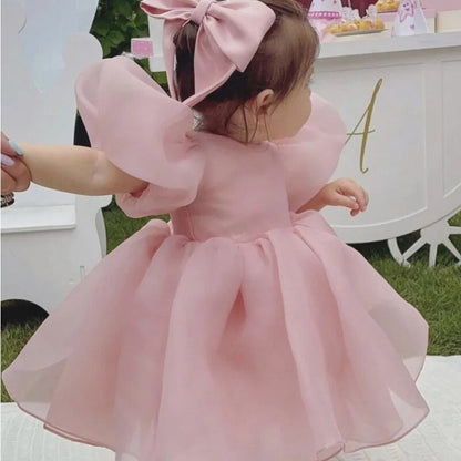 Kids Girls Puff Sleeve Princess Dress For Birthday Party childrensterritory