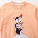 Little Girls Cartoon Snow Man and Penguin Print Sweatshirts childrensterritory