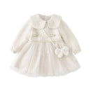 Kids Girls Elegant Warm Princess Party Dress with Small Bag childrensterritory