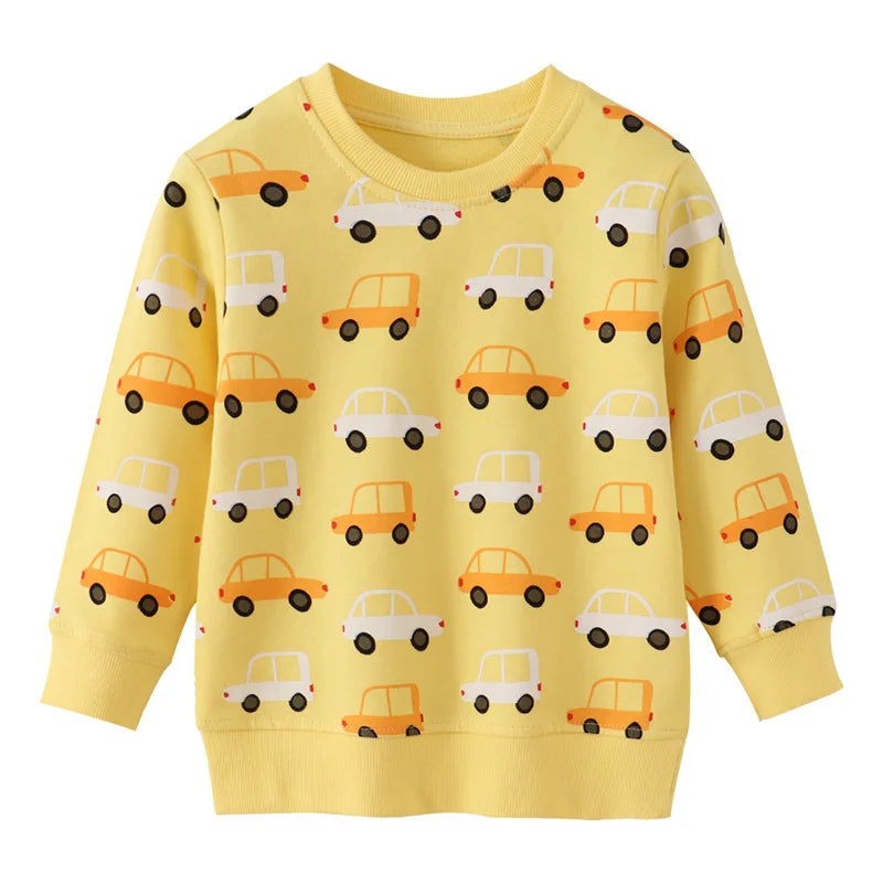Cartoon Animal Print Long Sleeve Kids Boys Sweatshirts