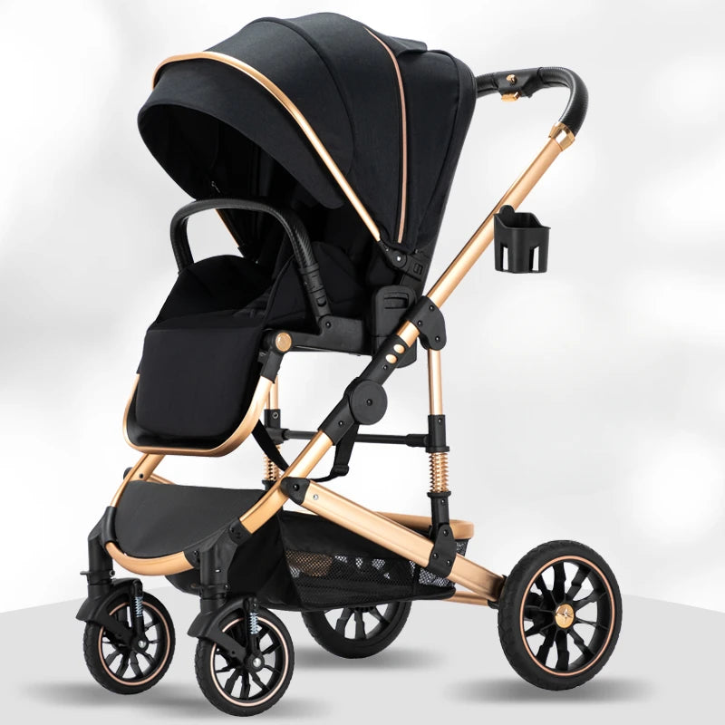 Eggshell Sleeping Basket Lightweight High View Two-way Baby Stroller childrensterritory