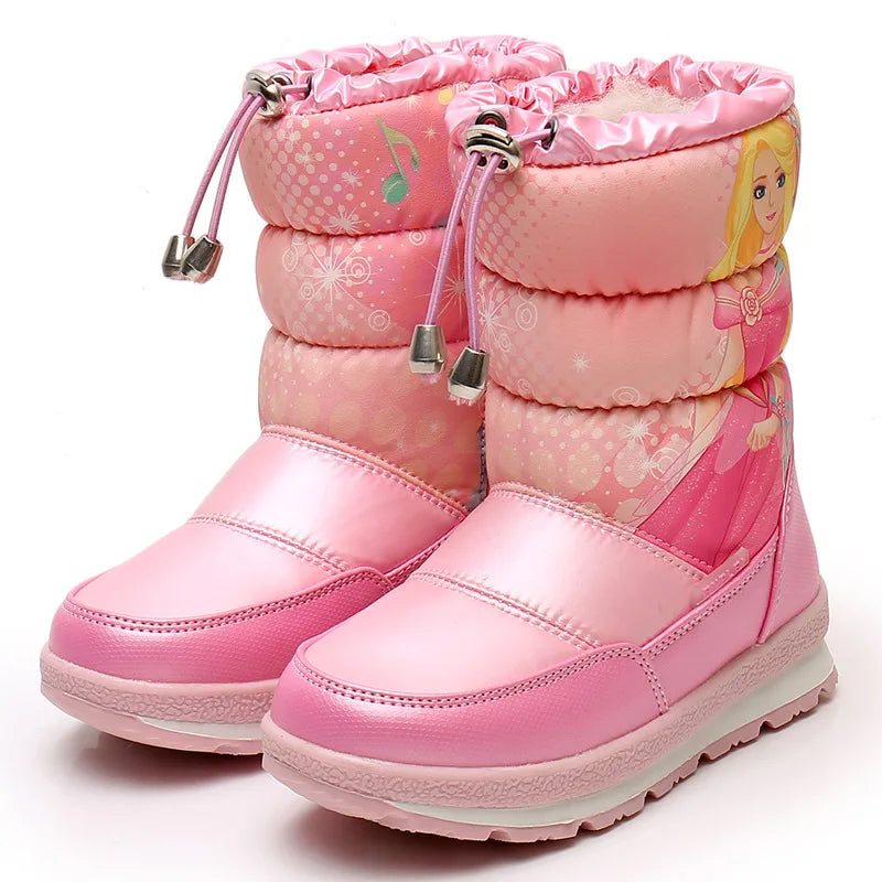 Kids Girls Real Wool Winter Warm Snow Boots