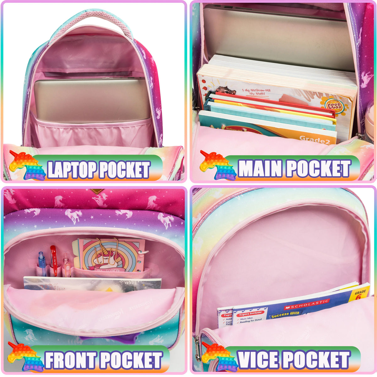 Backpack for Girls Elementary Preschool Kids Lunch Box for School