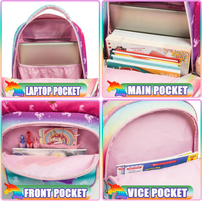 Backpack for Girls Elementary Preschool Kids Lunch Box for School