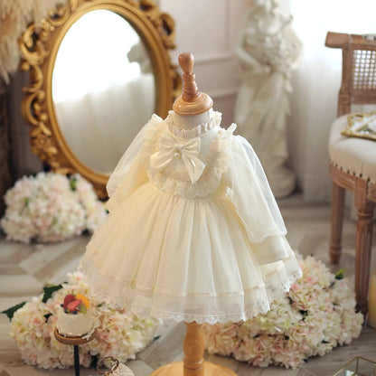 Baby Girl Fluffy Tutu Lace Design Baptism Party Dresses childrensterritory