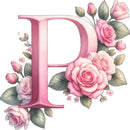 Self-Adhesive Pink Flower Letter Art Wall Decals childrensterritory