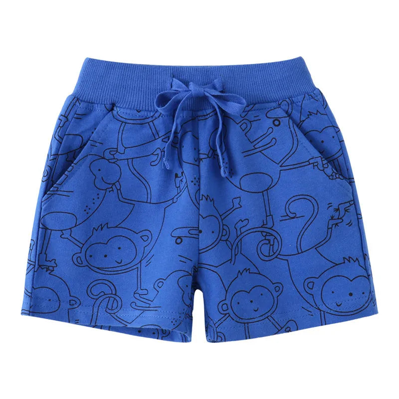 Kids Boys Jungle Theme Print Cotton Short Pants for Summer
