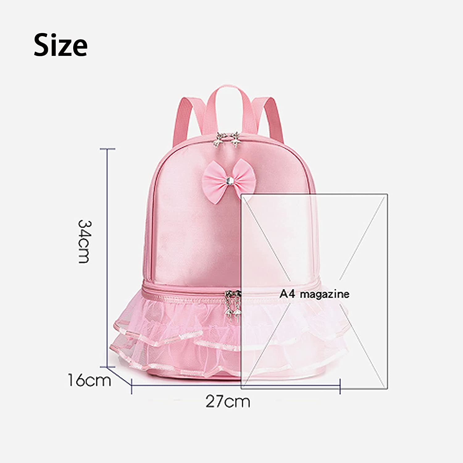 Little Girls Ballerina Dance Backpack with Shoe Compartment childrensterritory