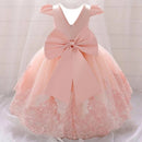 Baby Girls Bow Design Tulle 1st Birthday/Baptism Dresses childrensterritory