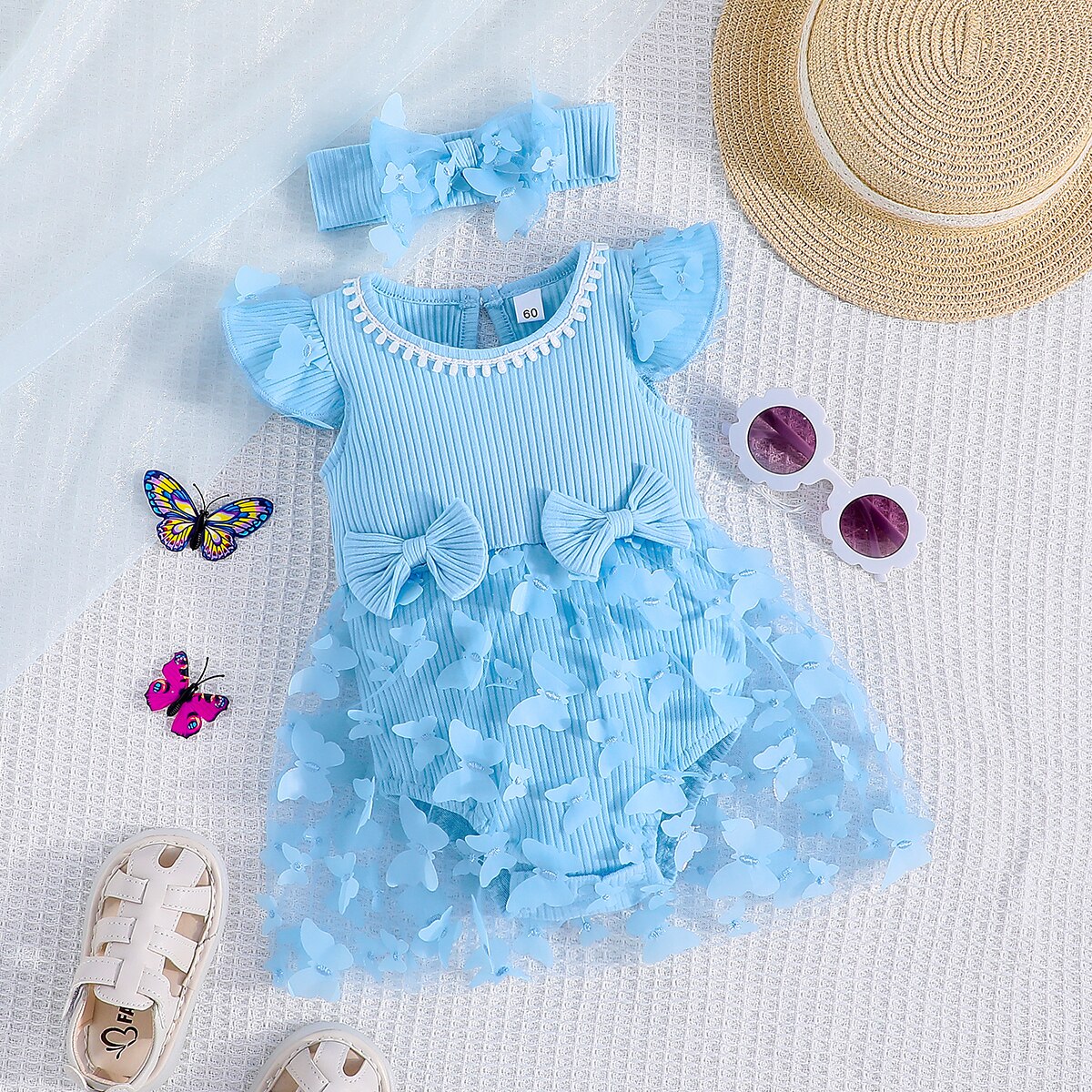 Baby Girl Butterfly Design Tulle Formal Princess Dresses childrensterritory