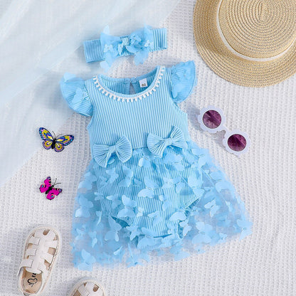 Baby Girl Butterfly Design Tulle Formal Princess Dresses childrensterritory