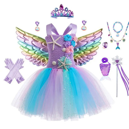 Girls Mermaid Style Tutu Princess Birthday/Halloween Party Dresses childrensterritory