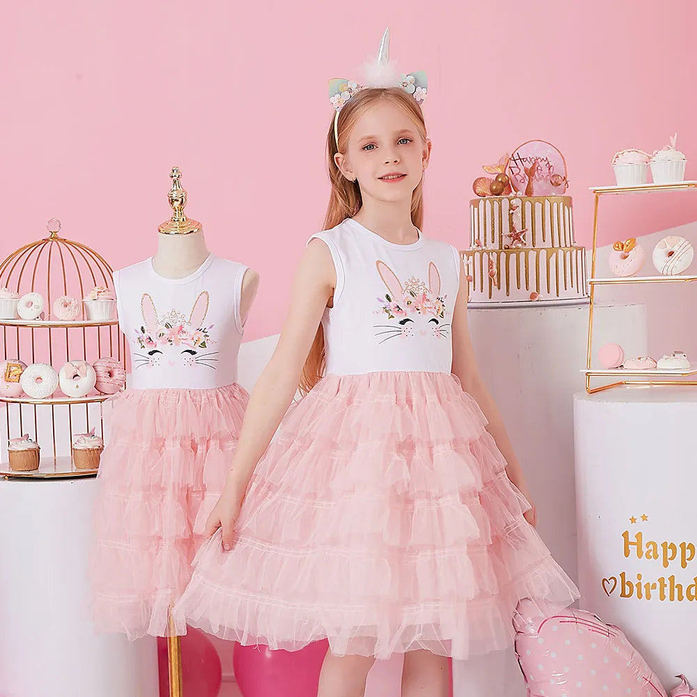 Kids Girls Sleeveless Sequin Princess Dresses for Summer childrensterritory