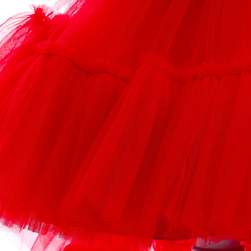 Little Girls Puffy Tulle First Communion Dresses with Trailing childrensterritory