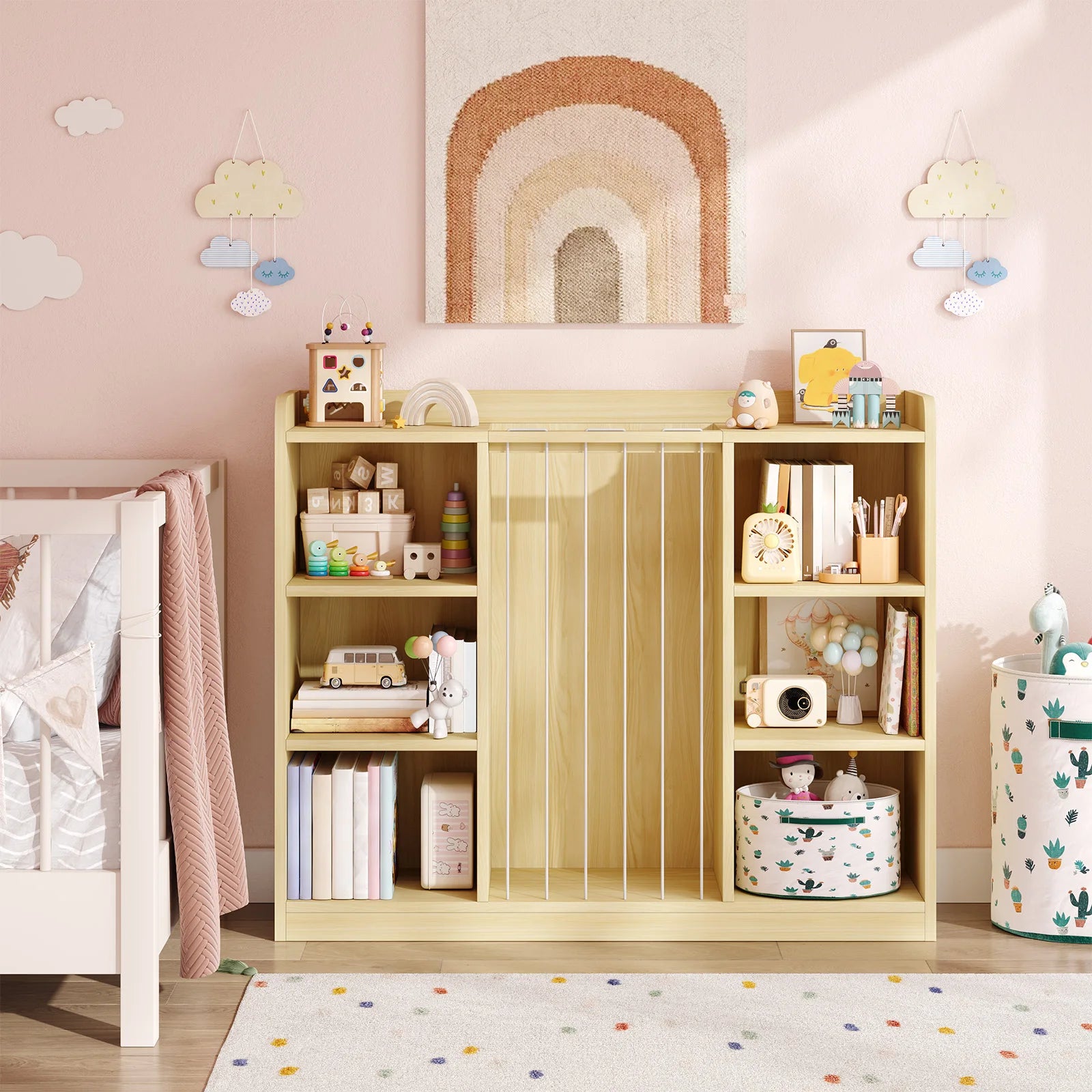 Plush Toy Organizers with 8 Storage Cubbies for Kids Rooms childrensterritory