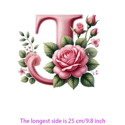 Flower Letter Ironing Transfers Decals For Clothing Diy Appliques