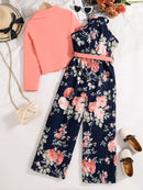 Girls' Flower-Printed Summer Casual Dresses childrensterritory