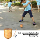 Indoor/Outdoor Wooden Spinning Top with Whip Rope Toy for Kids
