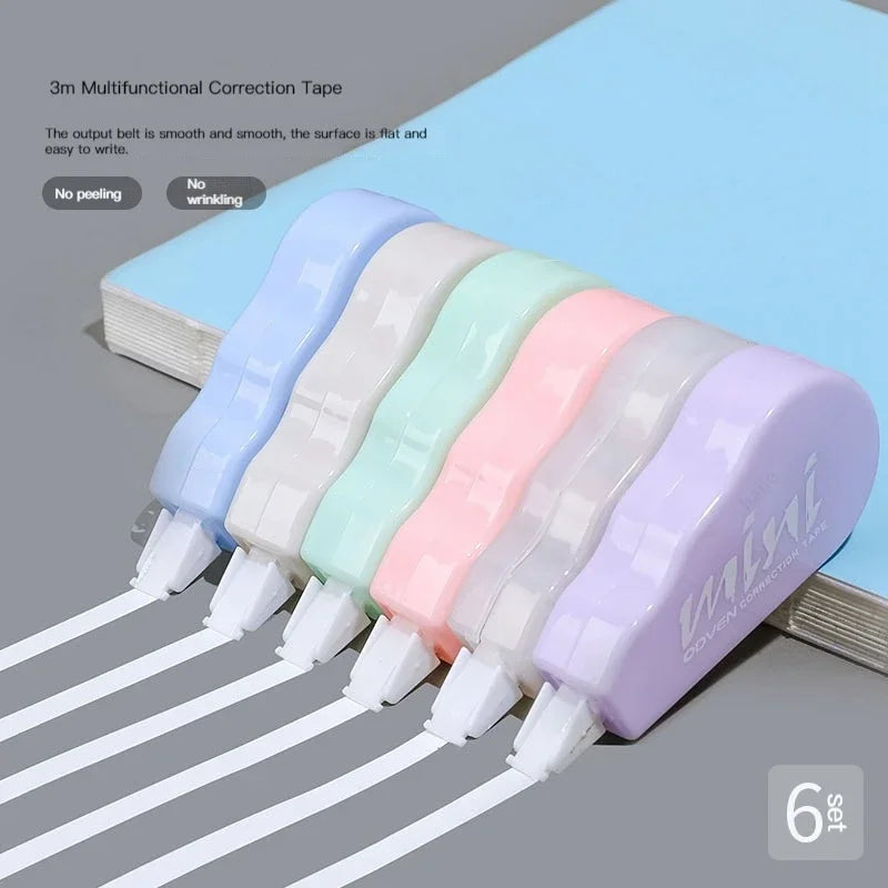 6Pcs/pack Portable Mini Correction Tapes Set childrensterritory