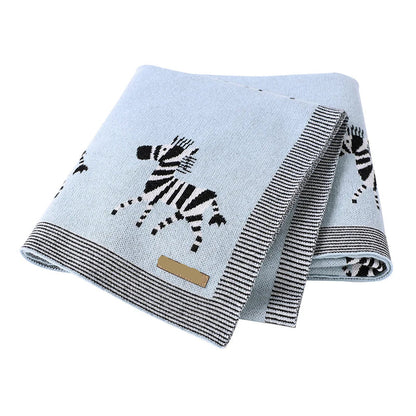 Cartoon Print Soft Cotton Fabric Baby Blankets childrensterritory