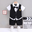 Boys' Casual  Bow Tie Design Summer Clothing Set