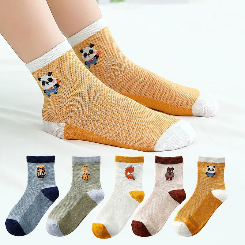 Baby/Kids Thin Mesh 5 Pairs Soft Breathable Cotton Socks