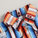 Lapel Bull Print Toddler Boys Loose Casual Shirt childrensterritory