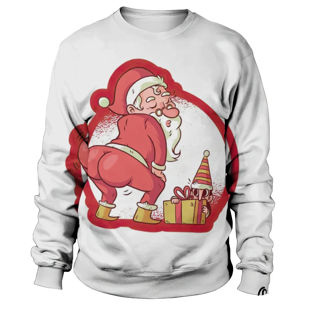 Funny Santa Claus Printed Sweatshirts For Men childrensterritory