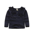 Girls' Long-Sleeved Flower Design Summer T-Shirts childrensterritory