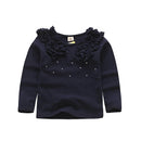 Girls' Long-Sleeved Flower Design Summer T-Shirts childrensterritory