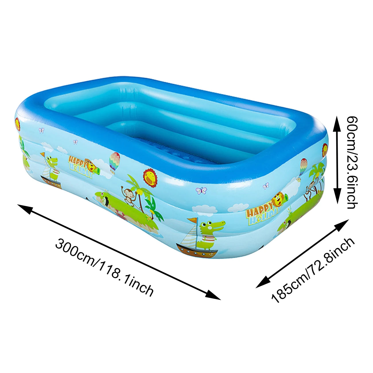 Rectangular Large Inflatable Swimming Pool Kids Outdoor Toy