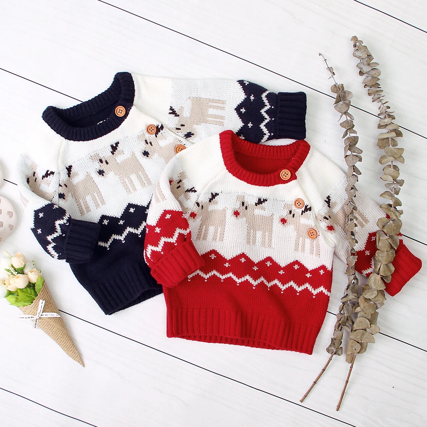 Baby Kids Long Sleeves Christmas Sweater childrensterritory