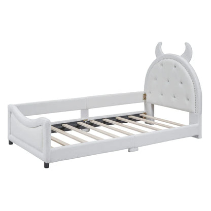 Daybed with Upholstery and A Padded Headboard for Bedroom childrensterritory