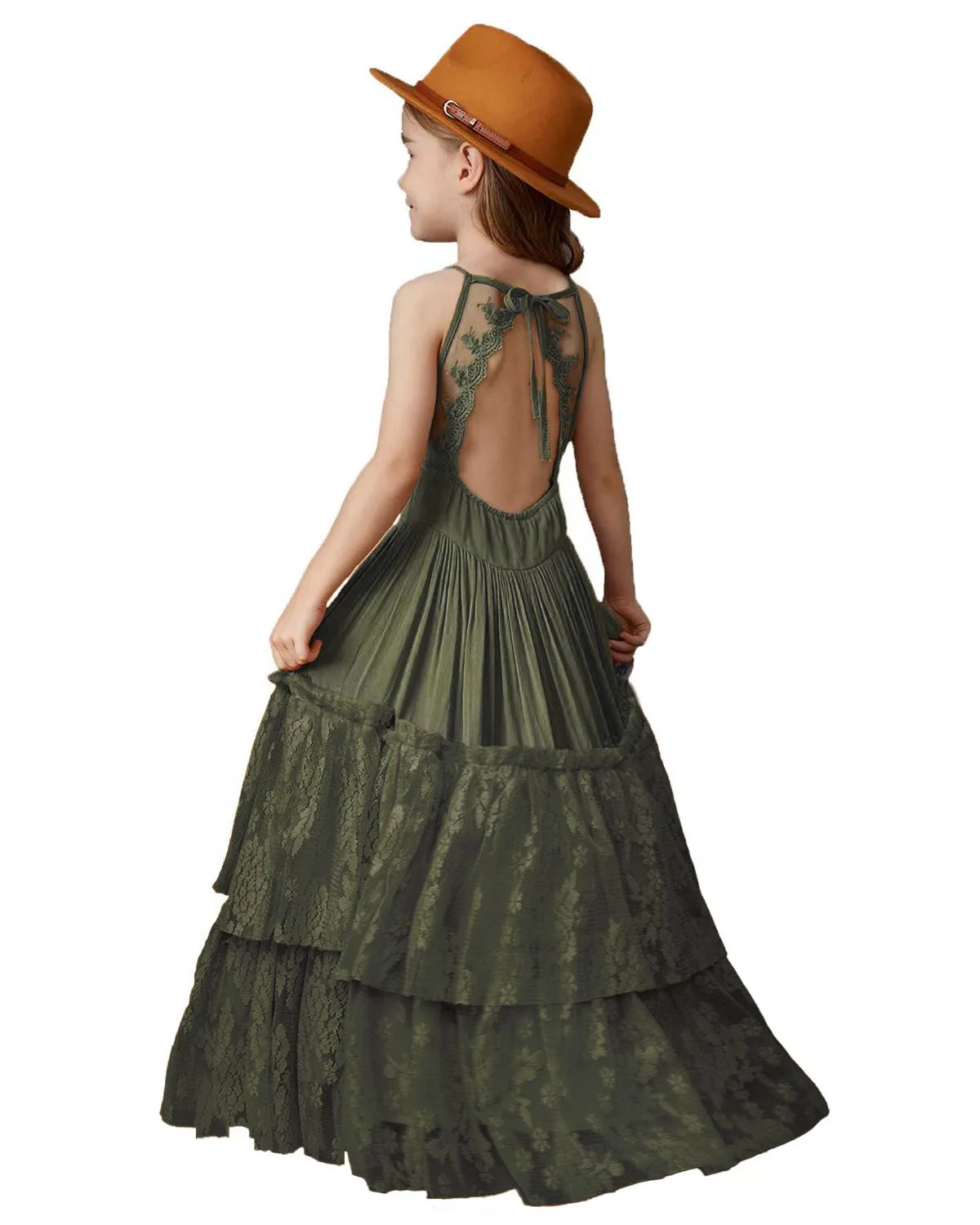 Girls Sleeveless Long Princess Dresses childrensterritory