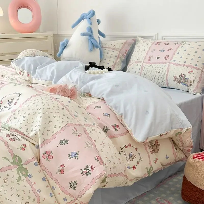 Soft & Colorful Cartoon Print Bedding Set for Kids