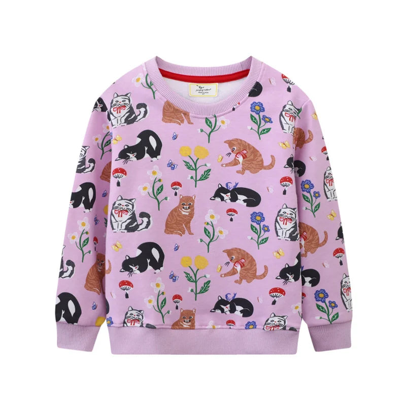 Kids' Long-Sleeved Animal Print Winter Sweatshirts